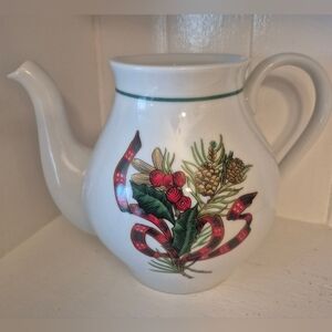 🎅Kopin Christmas Heritage Garland Berries Teapot **Missing Lid**